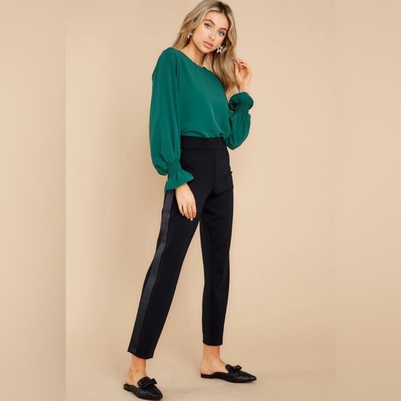 EUC Women's SPANX The Perfect Black Pant in Black & Satin Trim | Size SP - Picture 3 of 14